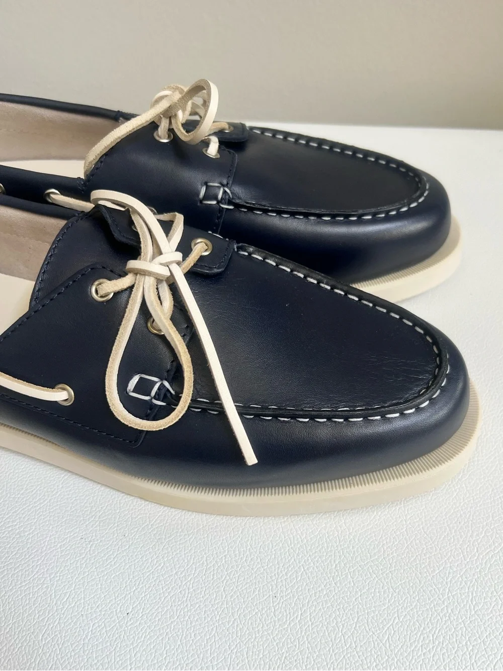 Zara navy leather